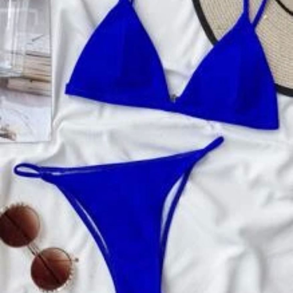 Shein ribbed triangle bikini